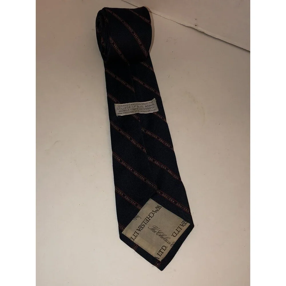 Georgia State University Business ADMN WM Chelsea Necktie Navy Blue Tie GSU/CBA
